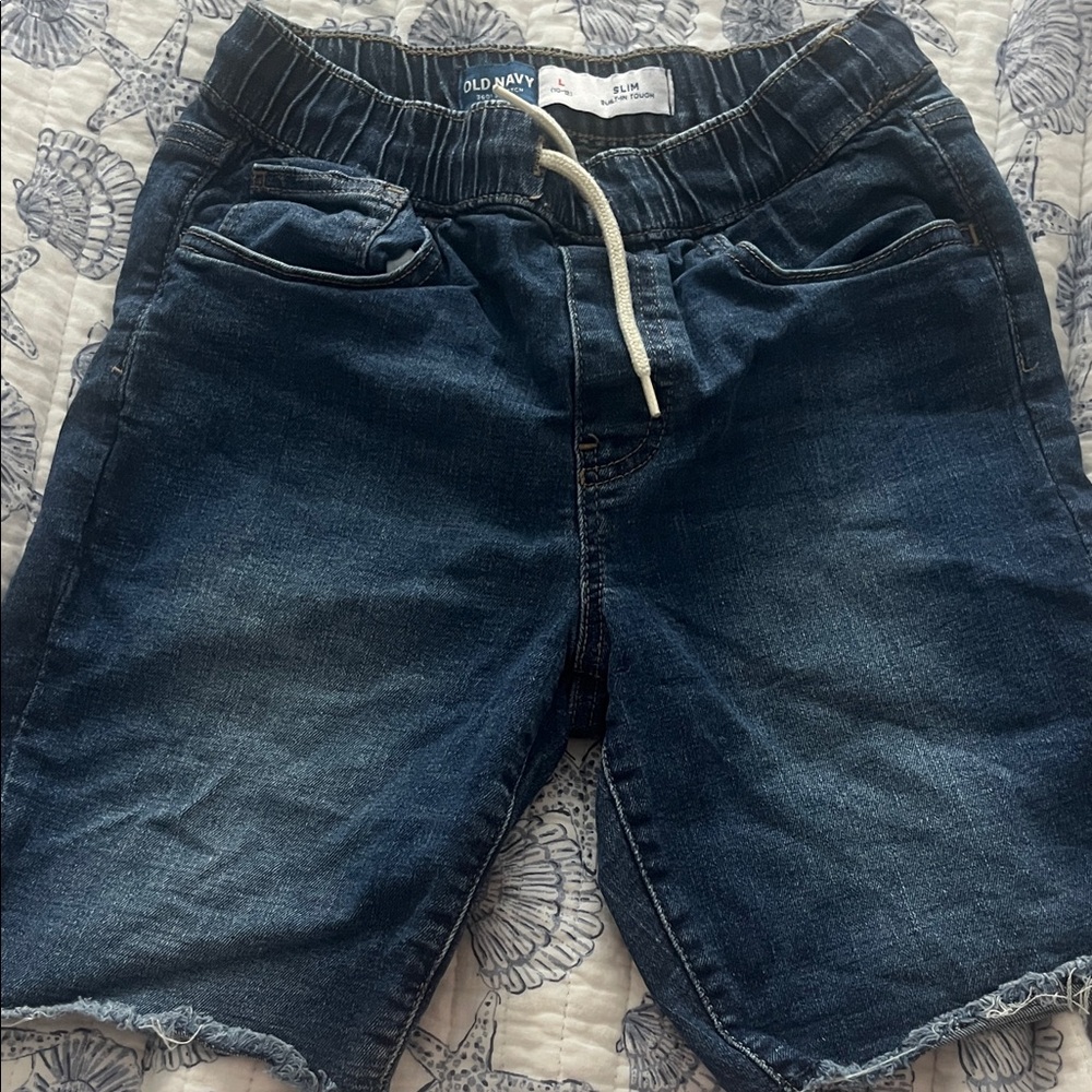 Old Navy Blue Denim Shorts Elastic Waist